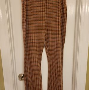 Urban Outfitters brown plaid dress pants  stretch size XL